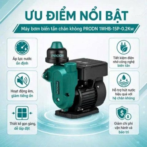Máy bơm tăng áp biến tần Prodn 1WHB-15B 200W chính hãng
